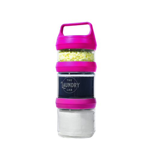 Compact, portable, lightweight laundry detergent bottle for laundromats, laundry rooms, college dorms & travel
